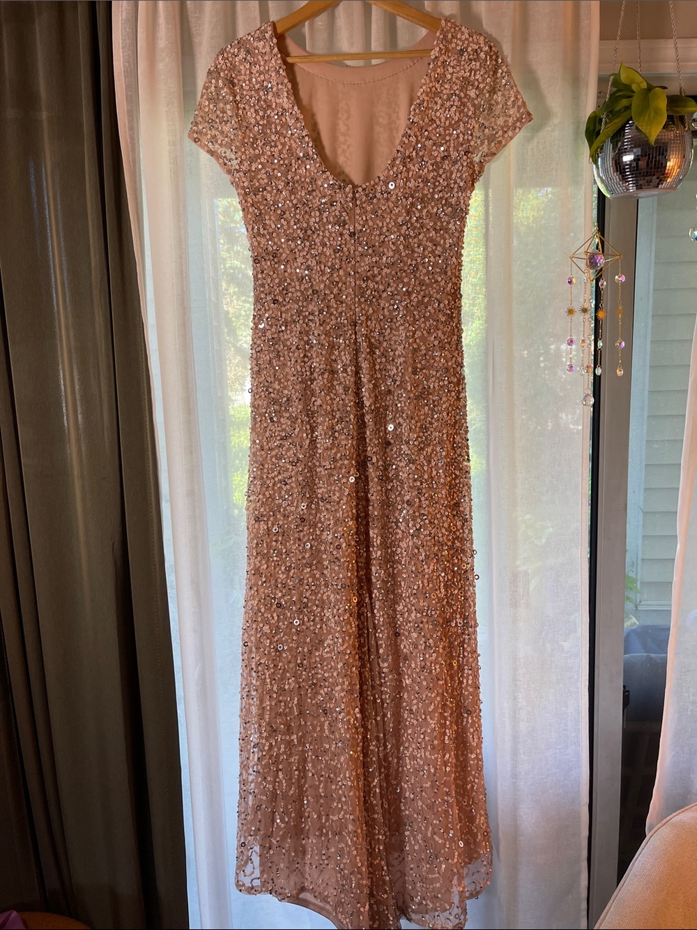 Adrianna Papell BHLDN Rose Gold Sequin Maxi Dress - Picture 3 of 4